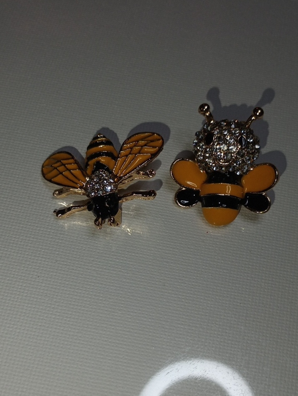 Bee Brooch Set with Crystal Accents